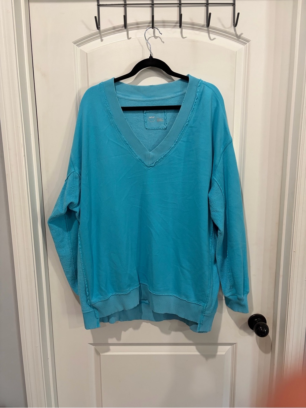 aerie Women's V-Neck Sweater in Aqua Blue